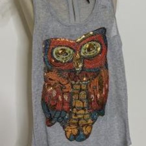 Heart n Crush Sequined Owl Tank - Picture 3 of 6